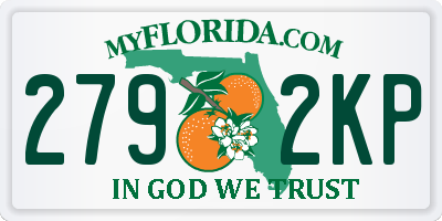 FL license plate 2792KP