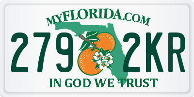 FL license plate 2792KR