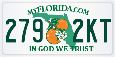 FL license plate 2792KT