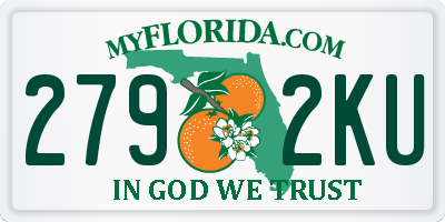 FL license plate 2792KU