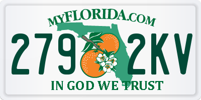 FL license plate 2792KV