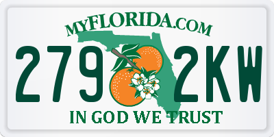 FL license plate 2792KW