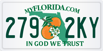 FL license plate 2792KY
