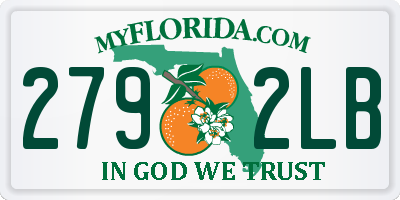 FL license plate 2792LB