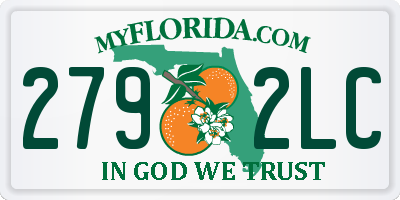 FL license plate 2792LC
