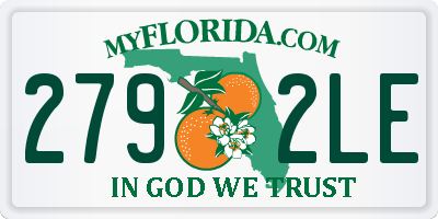 FL license plate 2792LE