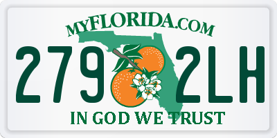 FL license plate 2792LH