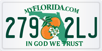 FL license plate 2792LJ