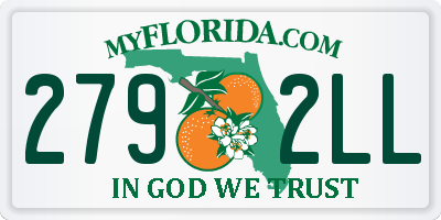 FL license plate 2792LL
