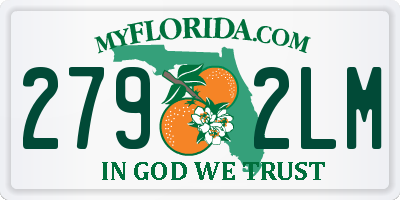 FL license plate 2792LM