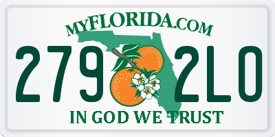 FL license plate 2792LO