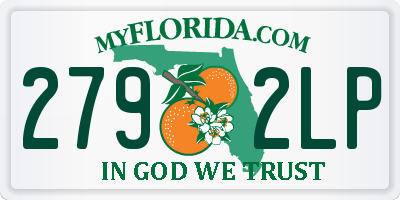 FL license plate 2792LP