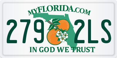 FL license plate 2792LS