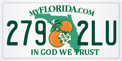 FL license plate 2792LU