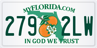 FL license plate 2792LW
