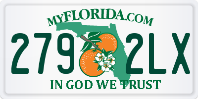 FL license plate 2792LX