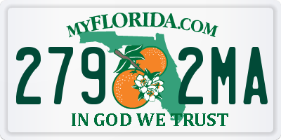 FL license plate 2792MA