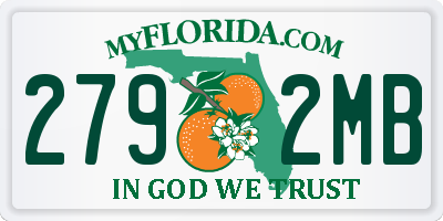 FL license plate 2792MB