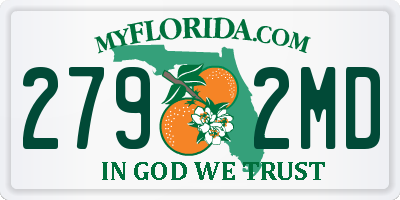 FL license plate 2792MD