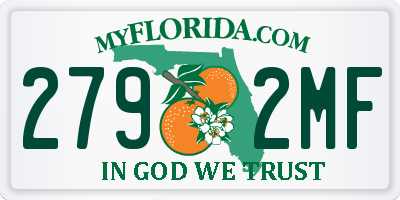 FL license plate 2792MF