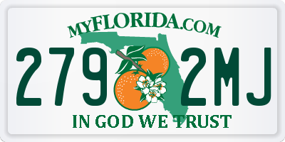 FL license plate 2792MJ