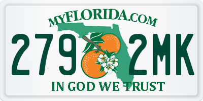 FL license plate 2792MK