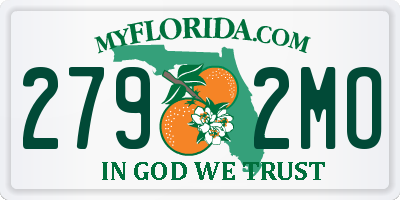 FL license plate 2792MO