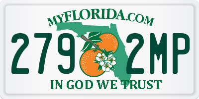 FL license plate 2792MP