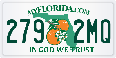 FL license plate 2792MQ