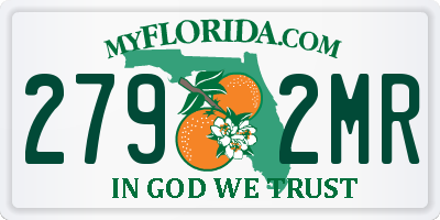FL license plate 2792MR