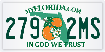 FL license plate 2792MS