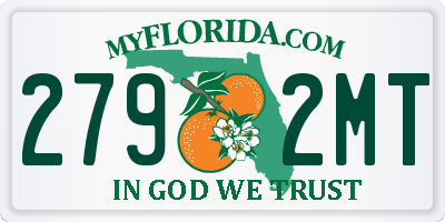 FL license plate 2792MT