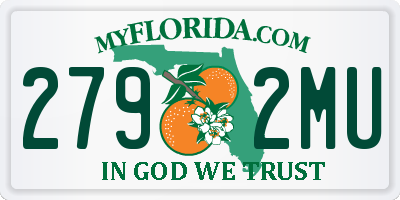 FL license plate 2792MU
