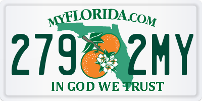 FL license plate 2792MY