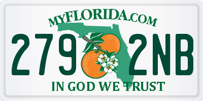 FL license plate 2792NB