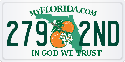 FL license plate 2792ND