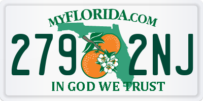FL license plate 2792NJ