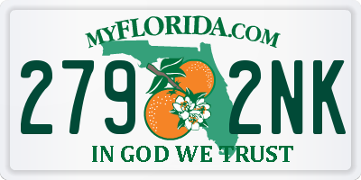 FL license plate 2792NK