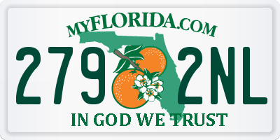 FL license plate 2792NL