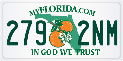 FL license plate 2792NM