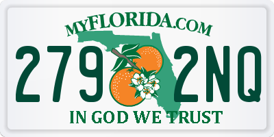 FL license plate 2792NQ