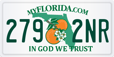 FL license plate 2792NR
