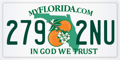 FL license plate 2792NU
