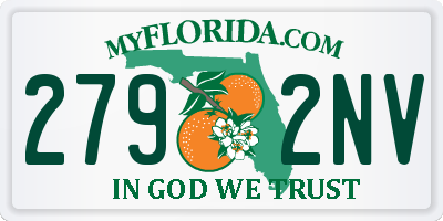 FL license plate 2792NV