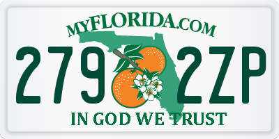 FL license plate 2792ZP