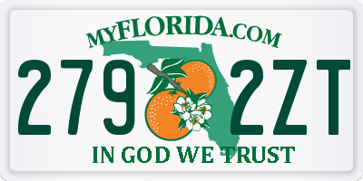 FL license plate 2792ZT
