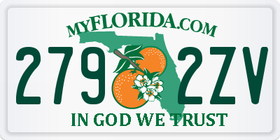 FL license plate 2792ZV