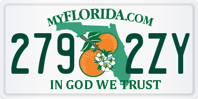 FL license plate 2792ZY