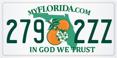 FL license plate 2792ZZ