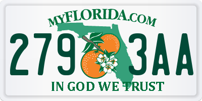 FL license plate 2793AA